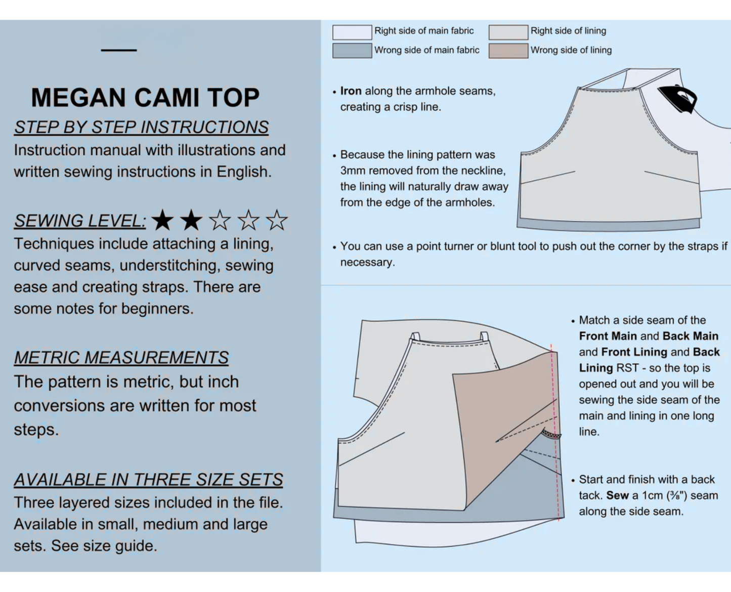 Megan Cami Top - PDF Sewing Pattern