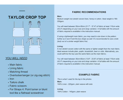 Taylor Linen Tank Top - PDF Sewing Pattern