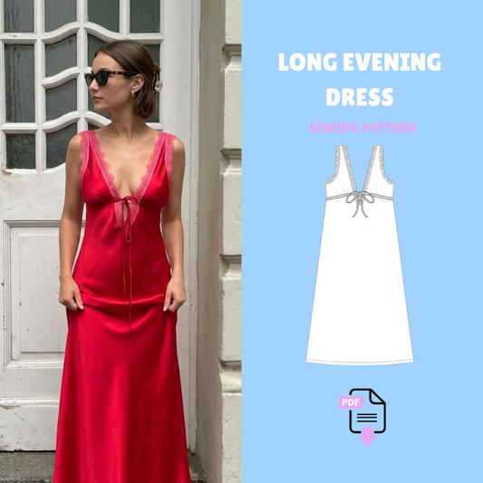 Long Evening Dress  - PDF Sewing Pattern