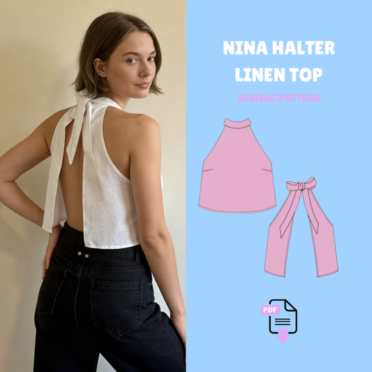Nina Halter Linen Top - PDF Sewing Pattern